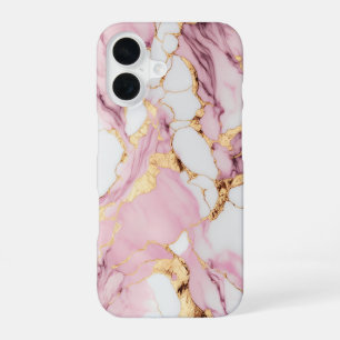 Roze marmer iPhone 16 hoesje