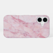 Roze Marmer iPhone 16 Hoesje (Achterkant horizontaal)