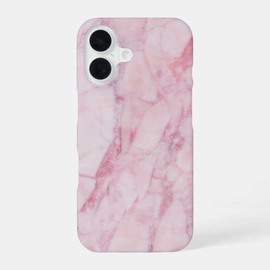 Roze Marmer iPhone 16 Hoesje (Achterkant)