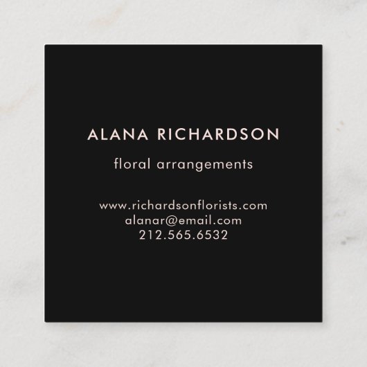 Roze marmer, kijk met zwart vierkante visitekaartje (Achterkant)