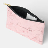 Roze Marmer Krul Handtekening Naam Etui (Open)
