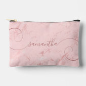 Roze Marmer Krul Handtekening Naam Etui (Voorkant)