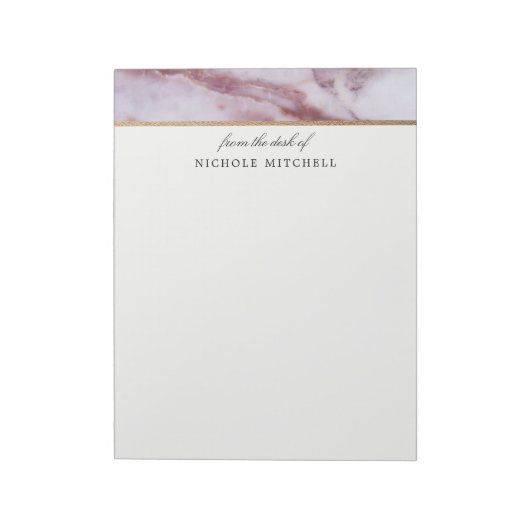 Roze marmer-laptop notitieblok (Linkerzijde)
