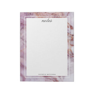 Roze marmer-laptop notitieblok