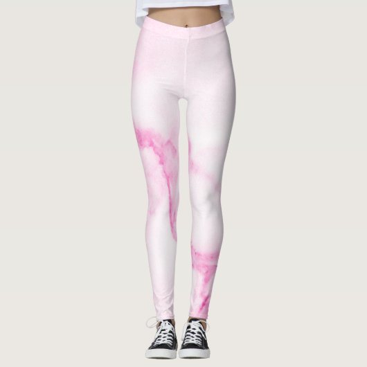 Roze marmer-Leggings Leggings (Voorkant)