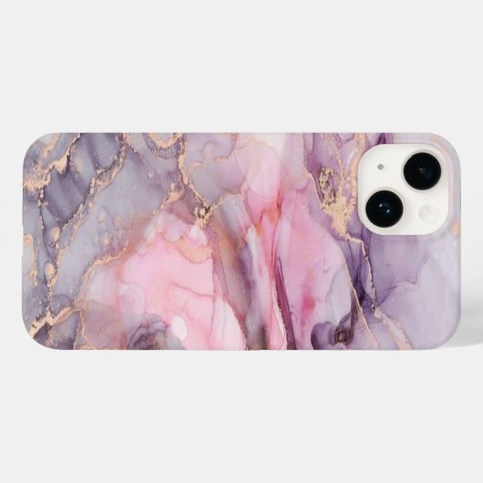 Roze Marmer Leuke Elegante Grijs Case-Mate iPhone Case (Achterkant (horizontaal))