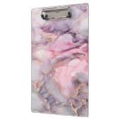 Roze Marmer Leuke Elegante Grijs Klembord (Links)