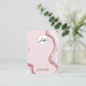 Roze marmer Logo Ketting Bracelet Display Card Visitekaartje (Staand voorkant)