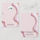 Roze marmer Logo Ketting Bracelet Display Card Visitekaartje (Voorkant / Achterkant)