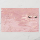 Roze marmer Makeup Eyes Lashes DL 3 bijsluiter Flyer (Voorkant)