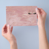Roze marmer Makeup Eyes Lashes DL 3 bijsluiter Flyer (Hand)