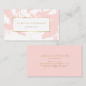 Roze marmer met Faux Gold Foil Visitekaartje (Voorkant / Achterkant)