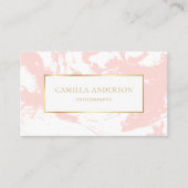 Roze marmer met Faux Gold Foil Visitekaartje (Voorkant)