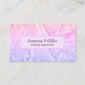 Roze marmer met glittervlekken visitekaartje (Voorkant)