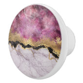 Roze marmer met Gold  Keramische Knop (Rechts)