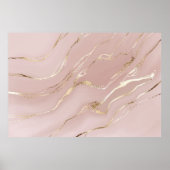 Roze marmer met gouden aderen poster (Voorkant)