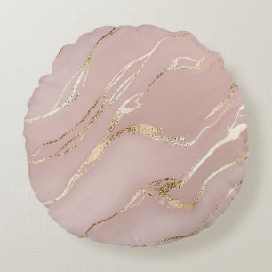 Roze marmer met gouden aderen rond kussen