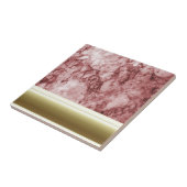 Roze marmer met gouden strepen tegeltje (Zijkant)