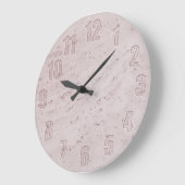 Roze marmer met uitkapcijfers grote klok (Hoek)