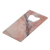Roze marmer met zwakke plek creditkaart flessenopener (Achterkant Gekanteld)
