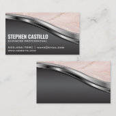 Roze marmer | Metaal Visitekaartje (Voorkant / Achterkant)