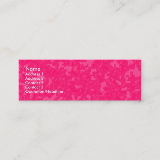 Roze marmer mini visitekaartje (Voorkant)