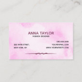 Roze Marmer Minimal Stijlvol meisje Modern Visitekaartje (Achterkant)