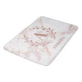 Roze marmer Monogram Alle Initialen en namen op ma Badmat (Gekanteld)