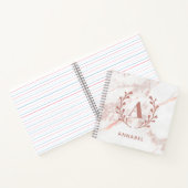 Roze marmer Monogram Alle Initialen en namen op ma Notitieboek (Binnen)