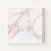 Roze marmer Monogram Alle Initialen en namen op ma Notitieboek (Achterkant)