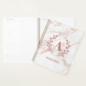 Roze marmer Monogram Alle Initialen en namen op ma Planner (Display)