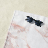 Roze marmer Monogram Alle Initialen en namen op ma Strandlaken (In situ)