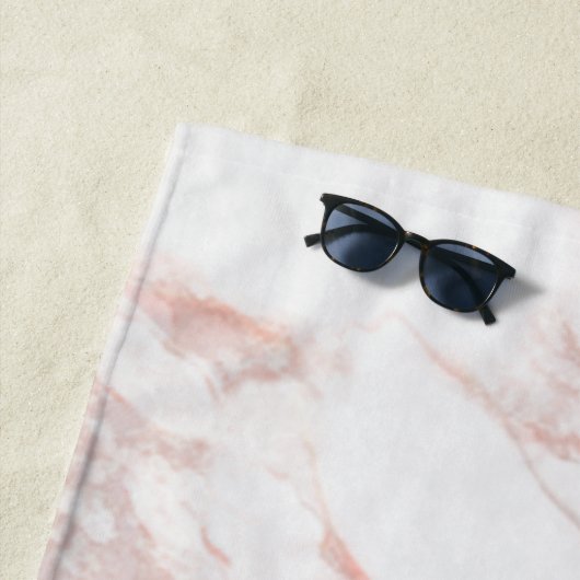 Roze marmer Monogram Alle Initialen en namen op ma Strandlaken (In situ)