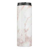 Roze marmer Monogram Alle Initialen en namen op ma Thermosbeker (Achterkant)