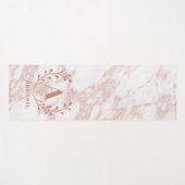 Roze marmer Monogram Alle Initialen en namen op ma Yogamat (Voorkant (horizontaal))