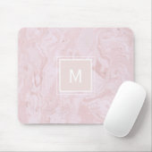 Roze marmer Monogram Muismat (Met muis)