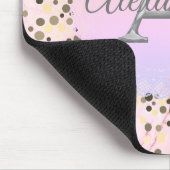 Roze marmer Monogram Muismat (Hoek)