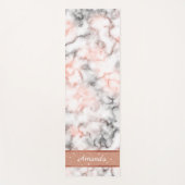 Roze marmer Monogram Yogamat (Voorkant)