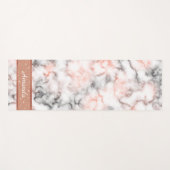 Roze marmer Monogram Yogamat (Voorkant (horizontaal))