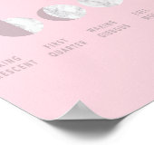 Roze marmer Moon Phases Poster (Hoek)