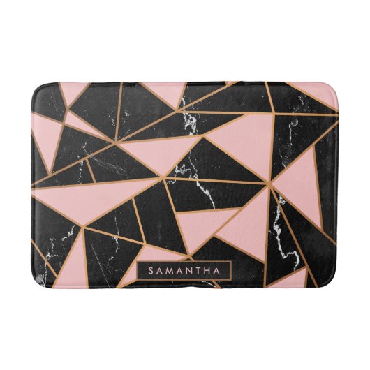 Roze marmer mosaic badmat (Voorkant)