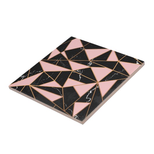 Roze marmer mosaic tegeltje (Zijkant)