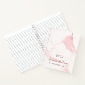 Roze marmer naam elegante zakelijkheid notitieboek (Binnen)