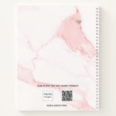 Roze marmer naam elegante zakelijkheid notitieboek (Achterkant)