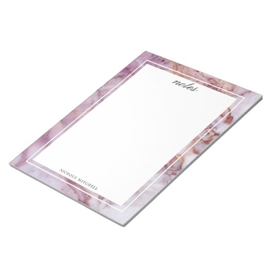 Roze marmer-Notitieblok Notitieblok (Schuin)