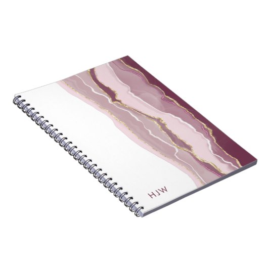 Roze marmer notitieboek (Rechterzijde)