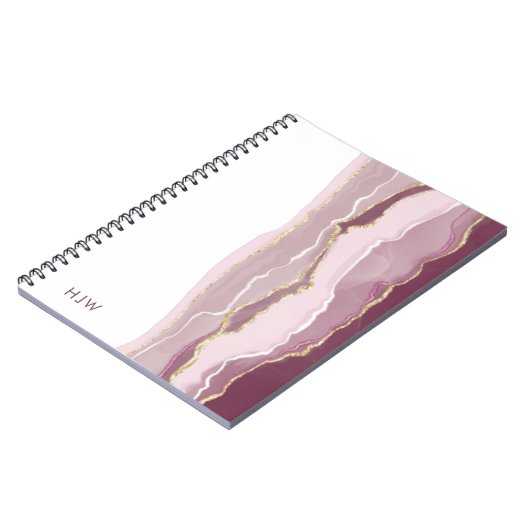 Roze marmer notitieboek (Linkerzijde)