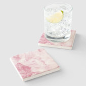 Roze marmer-Onderzetter Stenen Onderzetter (Zijkant)
