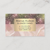 Roze marmer | Opgebouwd | Stardust Visitekaartje (Achterkant)