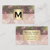 Roze marmer | Opgebouwd | Stardust Visitekaartje (Voorkant / Achterkant)